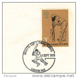 1973 Grande Bretagne Cricket  Sur Lettre Entiere - Cricket