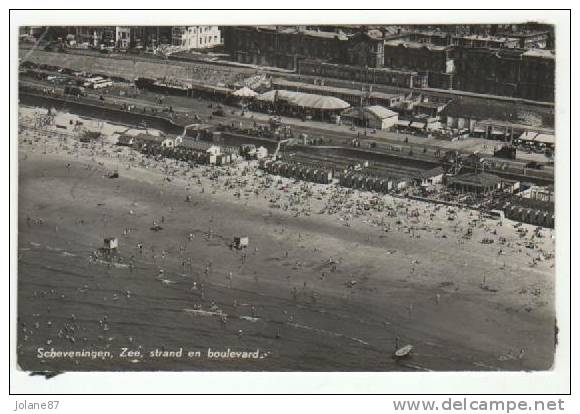 CPA  PHOTO HOLLANDE   SCHEVENINGEN   ZEE STRAND EN BOULEVARD - Scheveningen