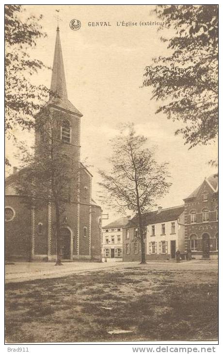 Rixensart - Genval Les Eaux: L´Eglise, L´extérieure - 1925 - Rixensart