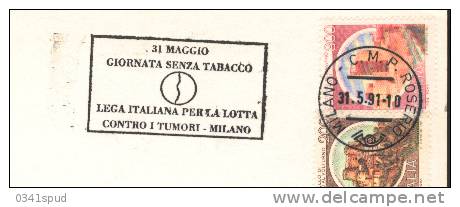 1991 Italia  Milano Tabac Tabacco  Tobacco Cancro Cancer - Tabac