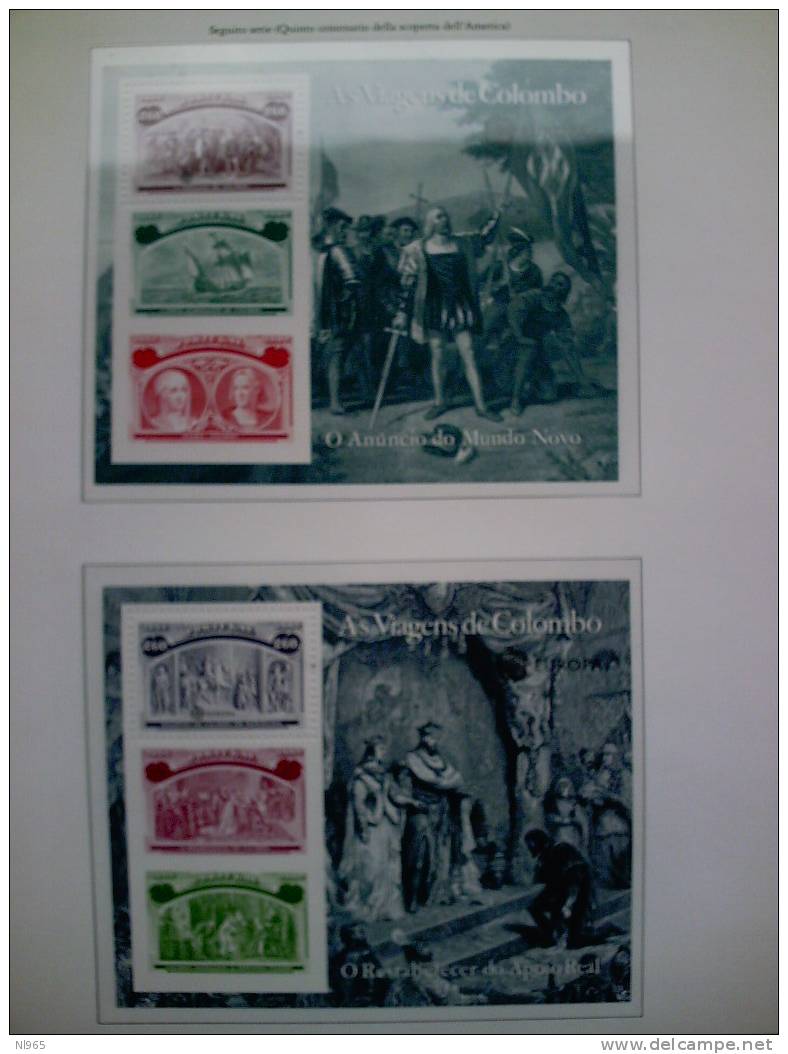 PORTOGALLO 1992 - CRISTOFORO COLOMBO 6 BF ** MNH EMISSIONE CONGIUNTA ITALIA-PORTOGALLO-SPAGNA-STATI UNITI - Neufs