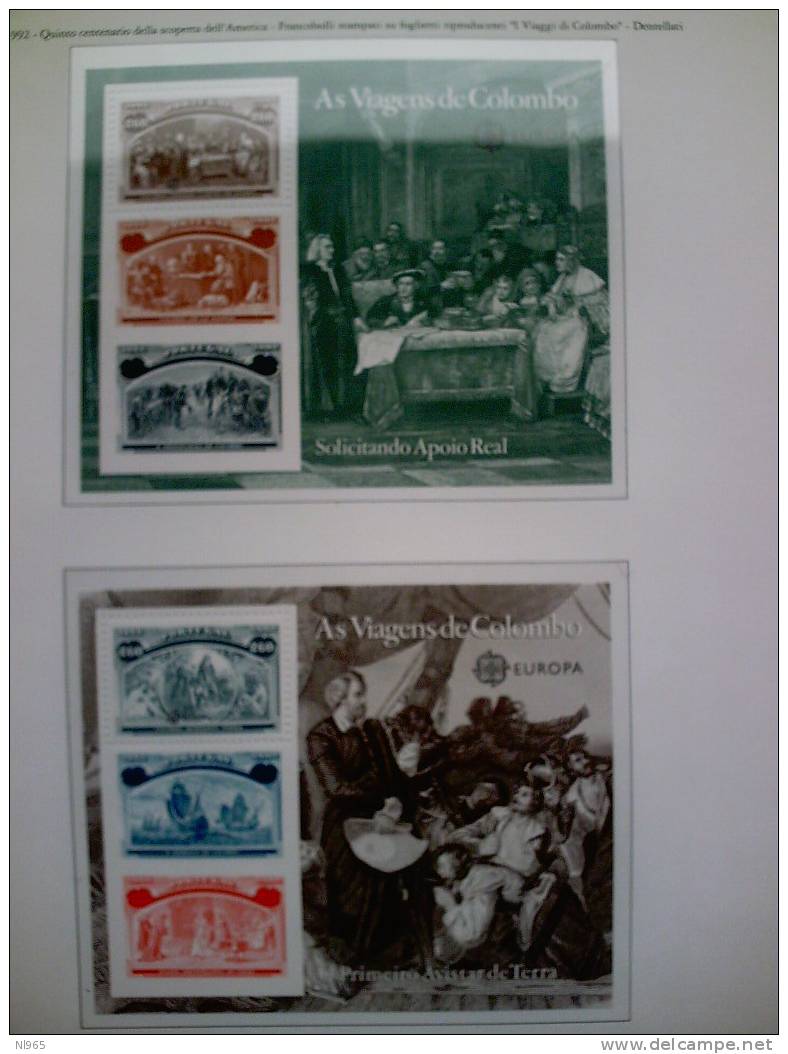 PORTOGALLO 1992 - CRISTOFORO COLOMBO 6 BF ** MNH EMISSIONE CONGIUNTA ITALIA-PORTOGALLO-SPAGNA-STATI UNITI - Neufs