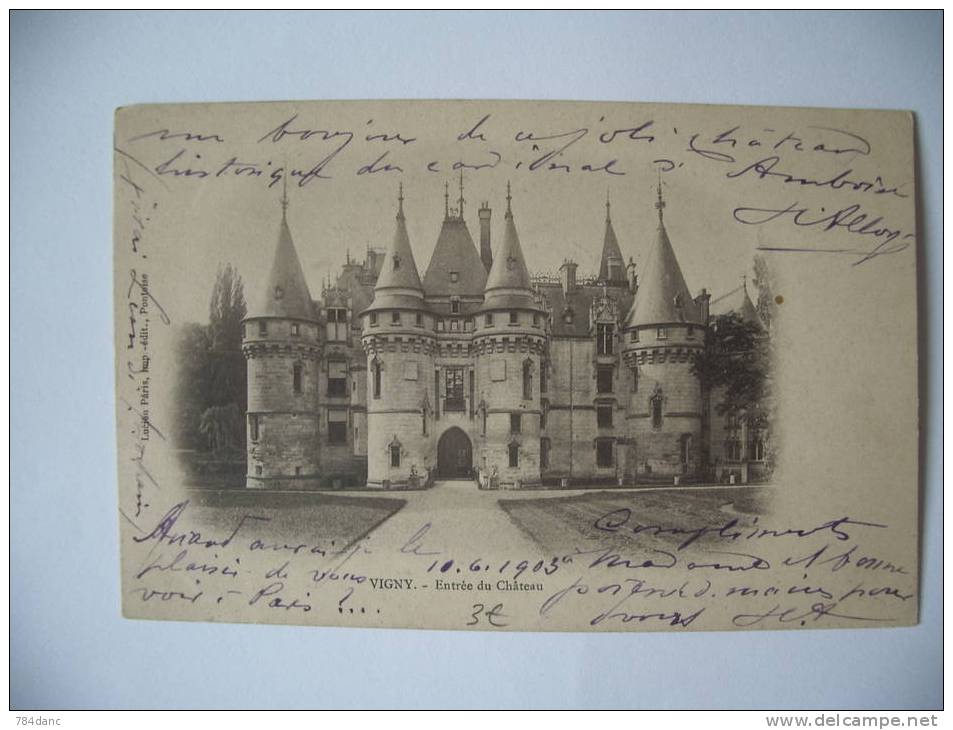 VIGNY - 1903!!  Entrée Du Château - Vigny