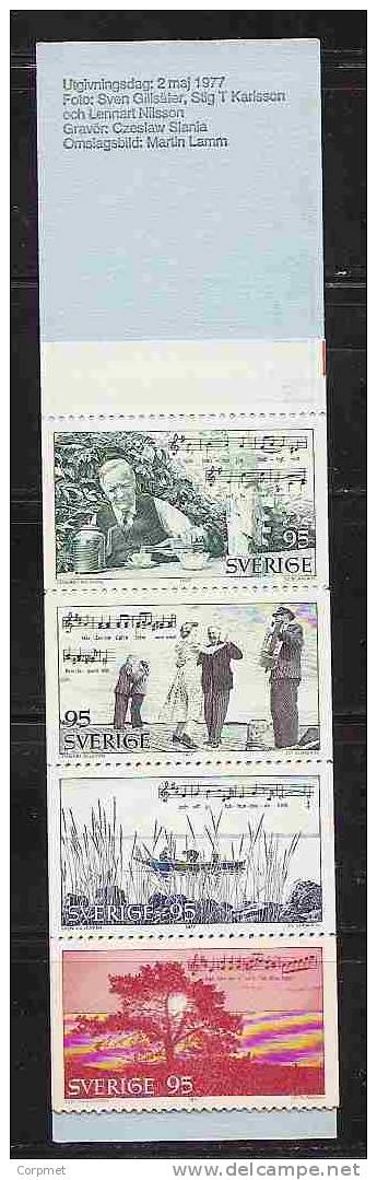 SWEDEN  -ROSLAGENS FAMN - POET EVERT TAUBE - MUSIC - BOOKLET - CARNET - Yvert # C 965  - Complete 10 Stamps - MINT (NH) - 1951-80