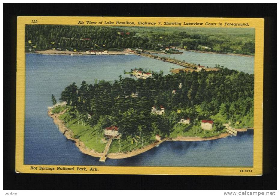 Air View Of Lake Hamilton, Highway 7, Showing Lakeview Court In Foreground, Hot Spring National Park - Arkansas - Andere & Zonder Classificatie