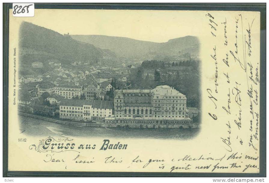 GRÜSS AUS BADEN - B  ( TRES LEGER PLI D'ANGLE ) - Baden