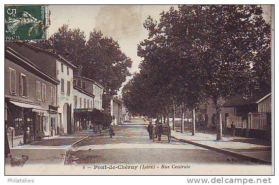 PONT DE CHERUY  RUE CENTRALE  1908 - Pont-de-Chéruy