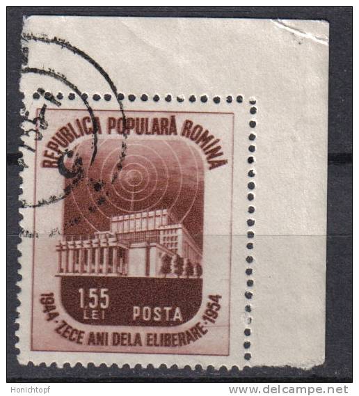 Rumänien; 1954; Michel 1487 O; 10 Jahrestag Der Befreiung; Eckstück - Used Stamps