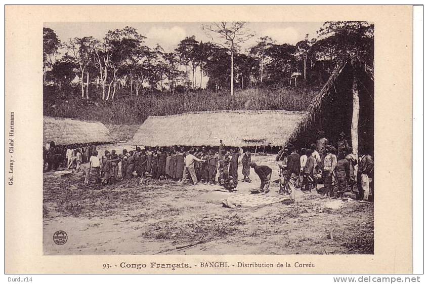 CONGO FRANÇAIS / BANGHI / Distribution De La Corvée  (Belle Carte) - Congo Francese