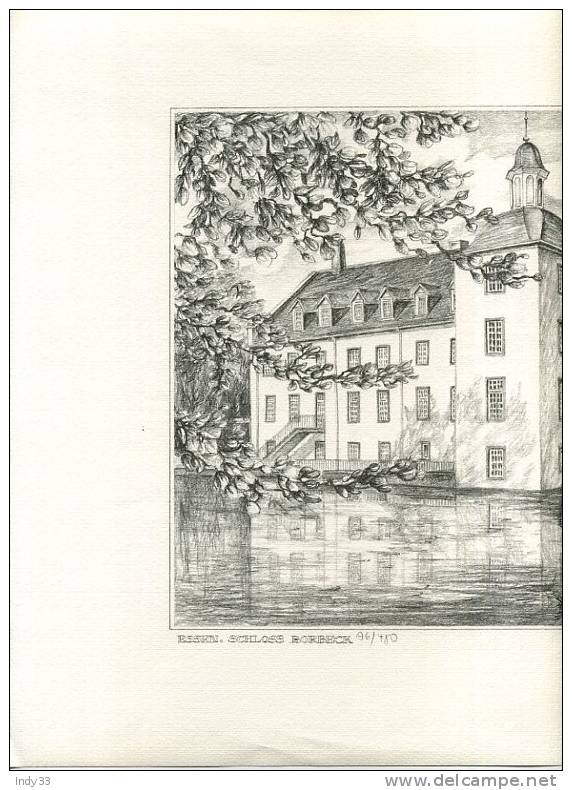 - ESSEN SCHLOSS BORBECK . REPRO DE DESSIN NUMEROTEE ET SIGNEE AU CRAYON - Artis Historia