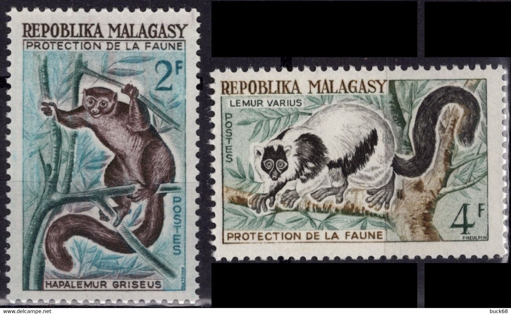 MADAGASCAR Poste 357 Et 359 * MH Lémuriens - Madagaskar (1960-...)