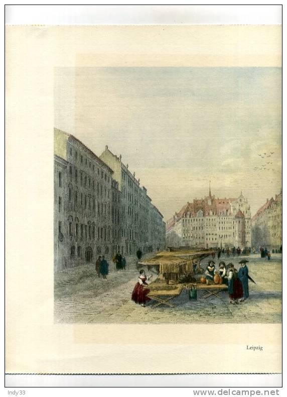 - LEIPZIG . REPRO DE GRAVURE ANCIENNE RETITREE AU CRAYON - Artis Historia