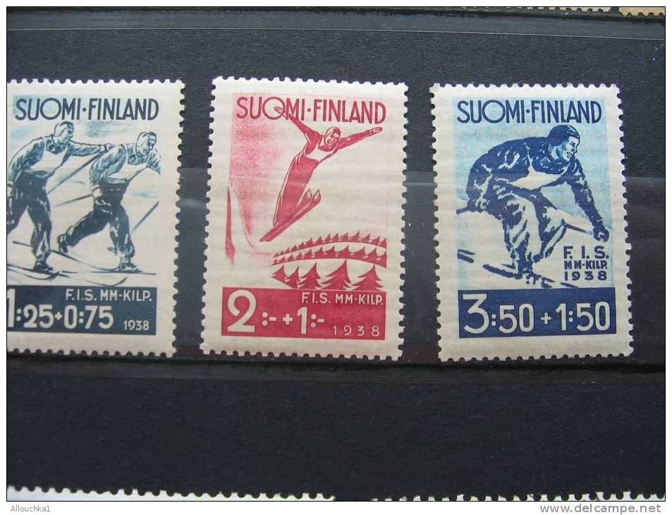 SUOMI FINLAND FINLANDE DE 1938 N°: 200/202  EN *  CHAMPIONNAT INTERNATIONAUX DE SKI à LAHITI - Neufs