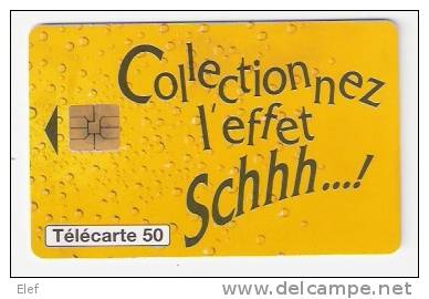 TELECARTE 50 U  : Boisson Schweppes " Collectionnez L'effet Schhh..!"  ;1995 ; TB - Lebensmittel