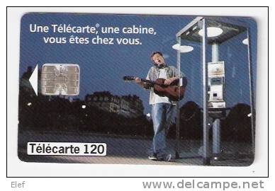 TELECARTE  120 U  , Cabine Téléphonique ; Jeune Avec Guitare ; 1997  ; TB - Telefoni