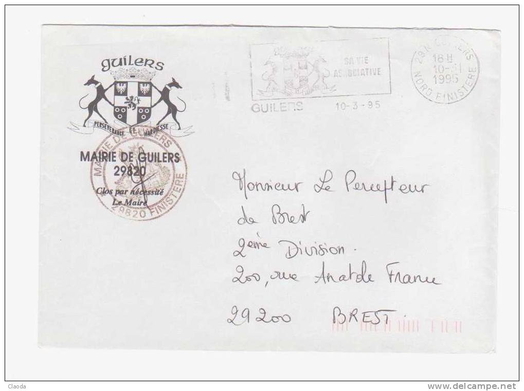 4826 Lettre à Entête Mairie - Mairie De GUILERS  (Finistère) 1995 - Civil Frank Covers