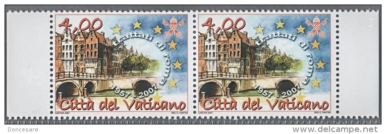 DUO SUR LE TRAITE DE ROME VATICAN 2007 NEUF**40** - Unused Stamps