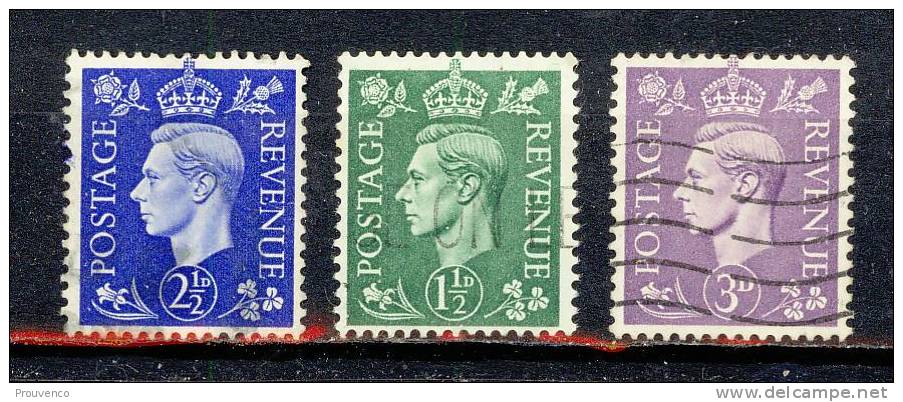 GRANDE BRETAGNE GREAT BRITAIN  1937  YT 213 253 214A   OBLIT. USED TB - Used Stamps