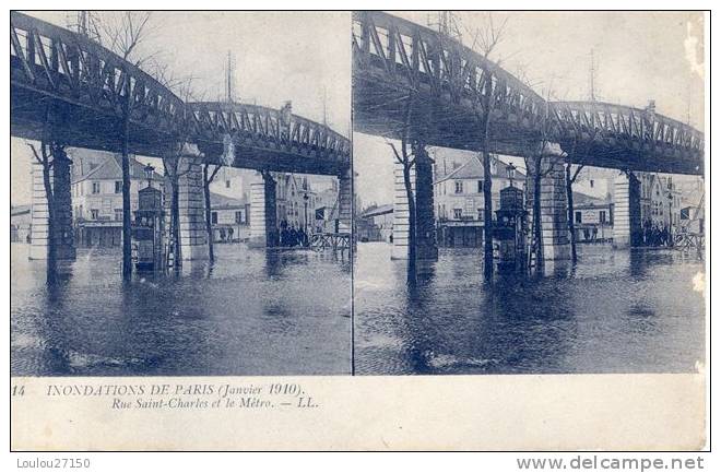 PARIS - INONDATIONS DE PARIS (Janvier 1910) - Rue Saint-Charles Et Le Métro - Inondations De 1910