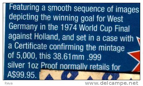 SOLOMON ISLANDS $10 3-D GERMANY WIN 1974 FOOTBALL SPORT FRONT QEII HEAD BACK 2005 SILVER  READ DESCRIPTION CAREFULLY !!! - Islas Salomón