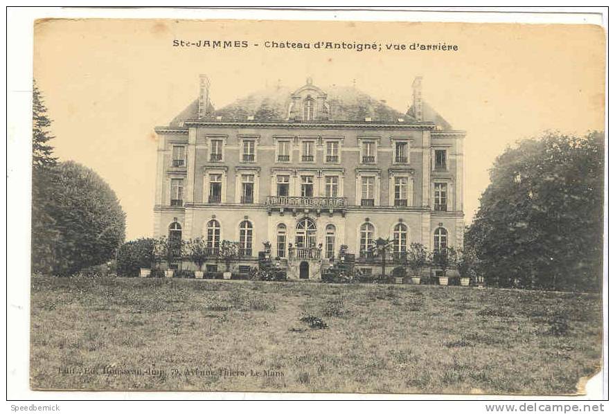 10320 Sainte-Jammes  Chateau D´Antoigné Vue Arrière . Housseau Le Mans ; ! Petit Manque ! - Autres & Non Classés