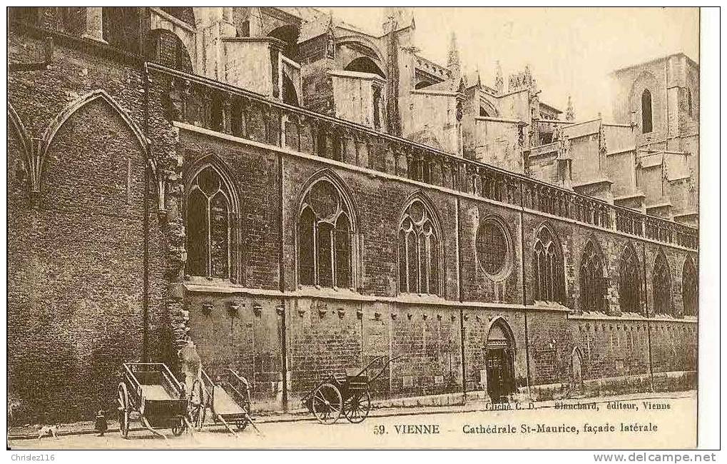 38 VIENNE Cathédrale St Maurice  Joli Plan Avec Charettes - Vienne