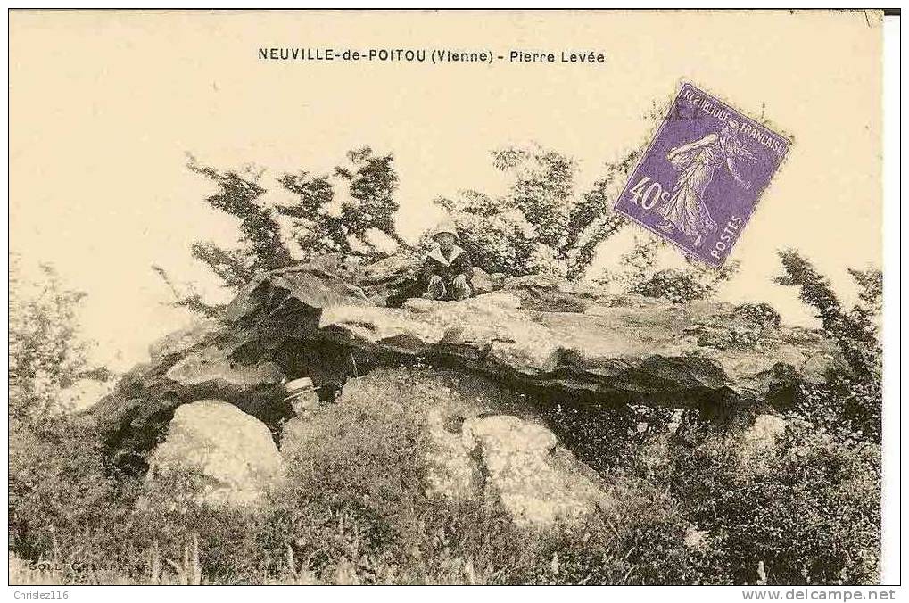86 NEUVILLE DE POITOU Pierre Levée  Beau Plan Animé - Neuville En Poitou