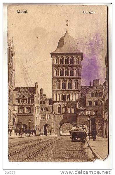 OLD GERMANY POSTCARD - Luebeck - Burgtor (faulty) - Luebeck