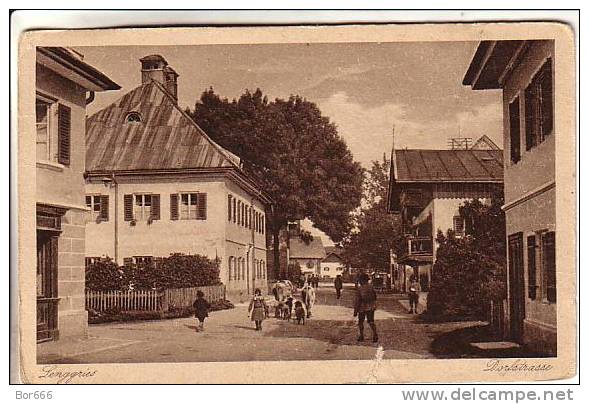 OLD GERMANY POSTCARD - Lenggries - Street Scene (small Faulty) - Lenggries