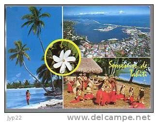 Jolie CP Souvenir De Tahiti Ville De Papeete Plage Groupe De Danse Paulina Et Salomon Tiare Tahiti - Tahiti