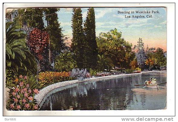OLD USA POSTCARD - Los Angeles - Boating In Westlake Park - Los Angeles