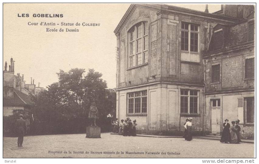 PARIS 13 - Les Gobelins : Cours D´Antin. Statue De Colbert. Ecole De Dessin - Distretto: 13