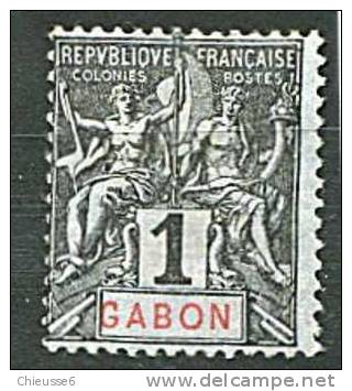 Gabon (*) N° 16 - 1c Noir S. Lilas - Andere & Zonder Classificatie