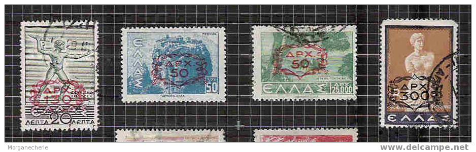 GRECE, GRIECHENLAND ELLAS, 1946-1947 , MI 512,514-518,520-522,526,528 @ - Gebraucht