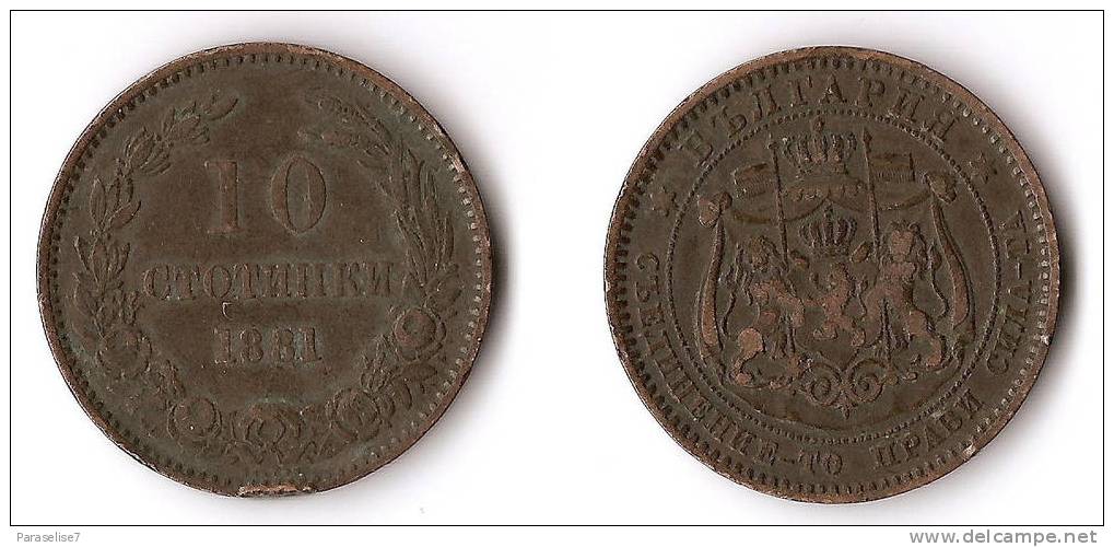 BULGARIE  10  STOTINKI  1881 - Bulgarie