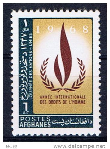 AFG+ Afghanistan 1968 Mi 1032** Menschenrechte - Afganistán