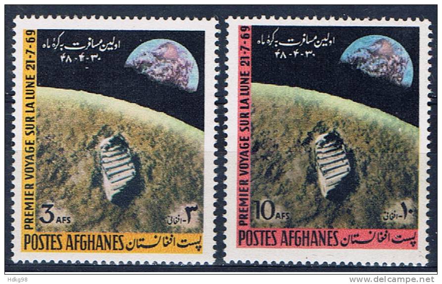 AFG+ Afghanistan 1970 Mi 1067 1069** Menschen Auf Dem Mond - Afghanistan