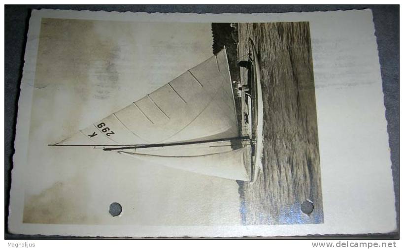 Boat,Ships,Glider,Brig,Original Photo,vintage Postcard - Velieri