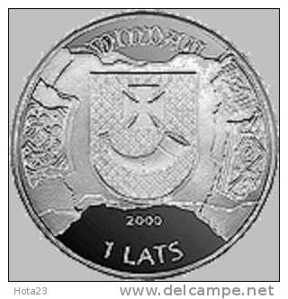 Latvia - 1 Lats Silver Coin  City Ventspils 31.47 Gramm  2000 Year - Lettonie