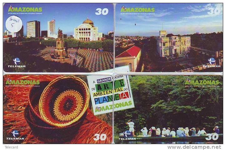 4 Telecartes En Puzzle BRASIL (5) BRAZIL BRASIELIEN - Puzzles