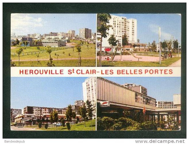 CPSM - HEROUVILLE SAINT CLAIR ( 14 ) - Les Belles Portes - Multivues Collège  Centre Commercial Cité ( Ed. LE GOUBEY) - Herouville Saint Clair