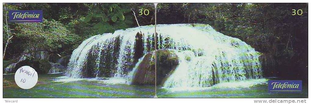 2 Telecartes En Puzzle BRASIL (10) WATERFALLS  Chutes - Falls - Chute D`eau - Waterfall - Cataract - Fall - Wasserfall - Rompecabezas