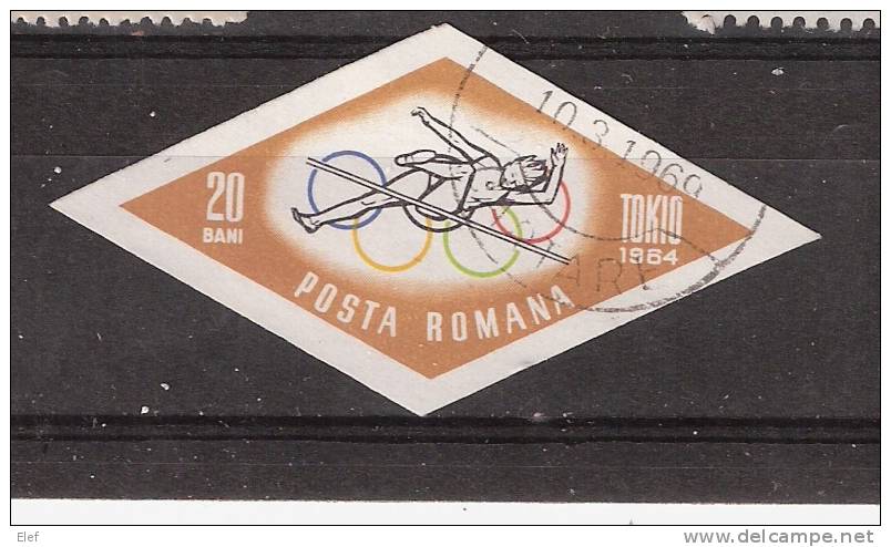 Roumanie / Romania: Jeux Olympiques De Tokio 1964;" Saut En Hauteur" ; Timbre NON DENTELE , 20 Bani , Obl , TB - Zomer 1964: Tokyo
