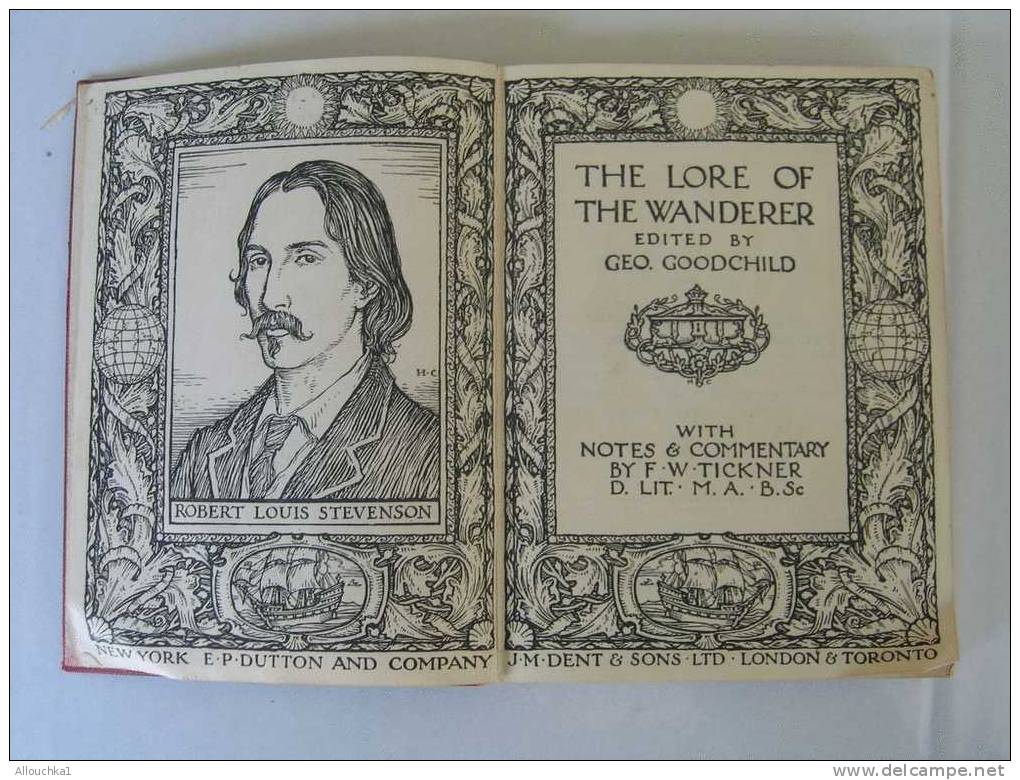 1922 GENERAL EDITOR A-T QUILLER COUCH THE LORE OF THE WANDERER  R.L STEVENSON A GOOD BOOK IS THE PRECIOUS LIFE-BLOOD OF - Other & Unclassified