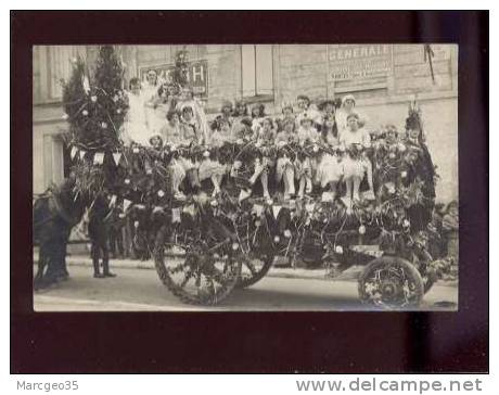 25853 Carte Photo Mantes Sur Seine Char De La Reine Photo NOEL  à L'arrière Pub. De Mantes Fête , Animée Belle Carte - Mantes La Ville