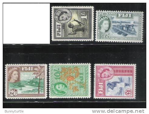 Fiji 1954-56 QE Def High Values MLH - Fidschi-Inseln (...-1970)