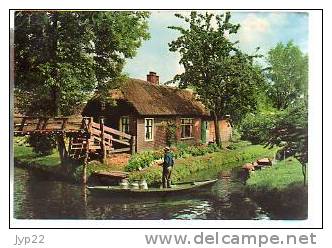 Jolie CP Pays Bas Groeten Uit Mooi Giethoorn - Barque Sur Canal Pot à Lait - A Circulée 8-07-1981 - Giethoorn