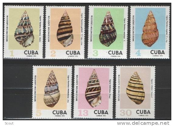 CUBA - 1973 - CONCHIGLIE - YT 1709/1715 MI 1918/1924 ** - Coneshells