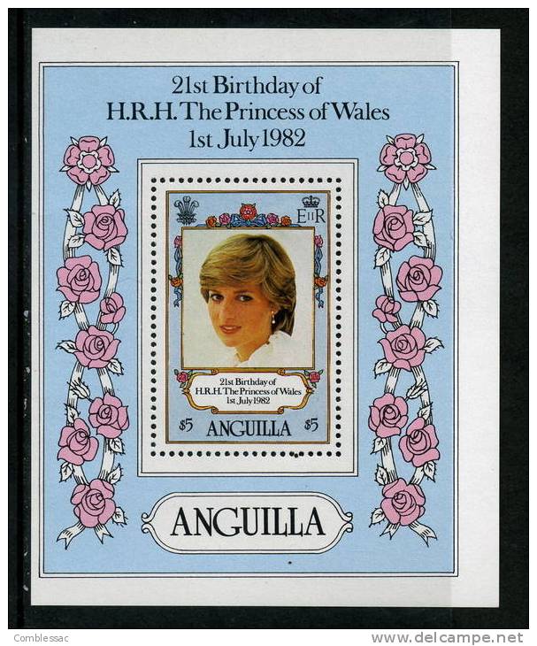 Anguilla  1982  21st Birthday Of Princess Of Wales  Mint Sheet - Anguilla (1968-...)