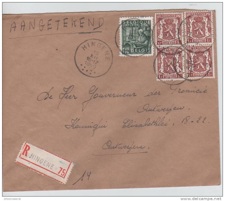 Belgique-Belgïe Hingene 1949 Recom.TP Exportation V. Antwerpen AP1353 - 1948 Export